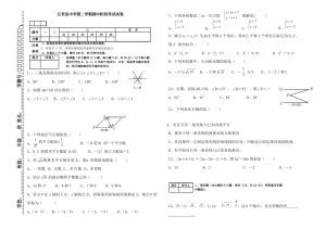 西藏自治区左贡县中学七年级下学期期中考试数学试题